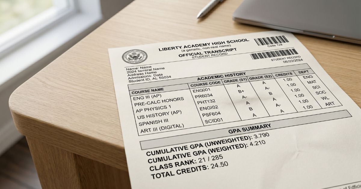 What a High School Transcript Looks Like (With an Example) What a High School Transcript Looks Like (With an Example)