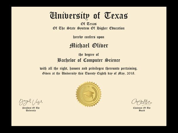 Bachelor's Degree Diploma