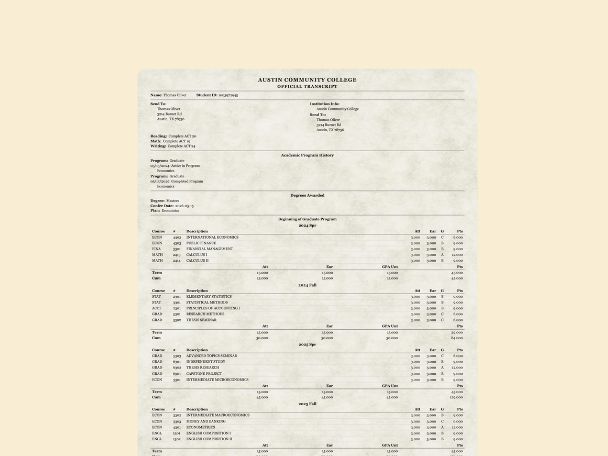 College Transcript