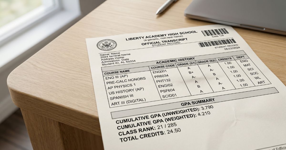 What a High School Transcript Looks Like (With an Example)